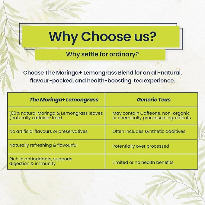 Pure Moringa Leaves Tea Blend with Lemongrass
