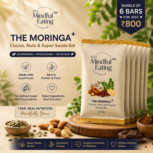 The Moringa Cocoa, Nuts and Super Seeds Bar - 6 pcs
