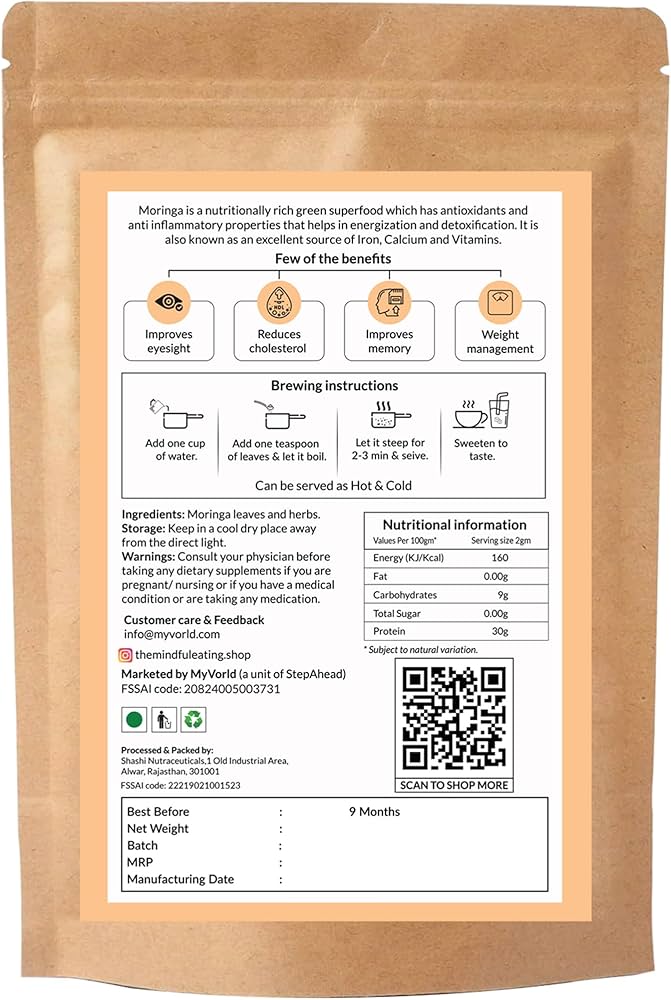 Pure Moringa Leaves Tea Blend with Ashwagandha