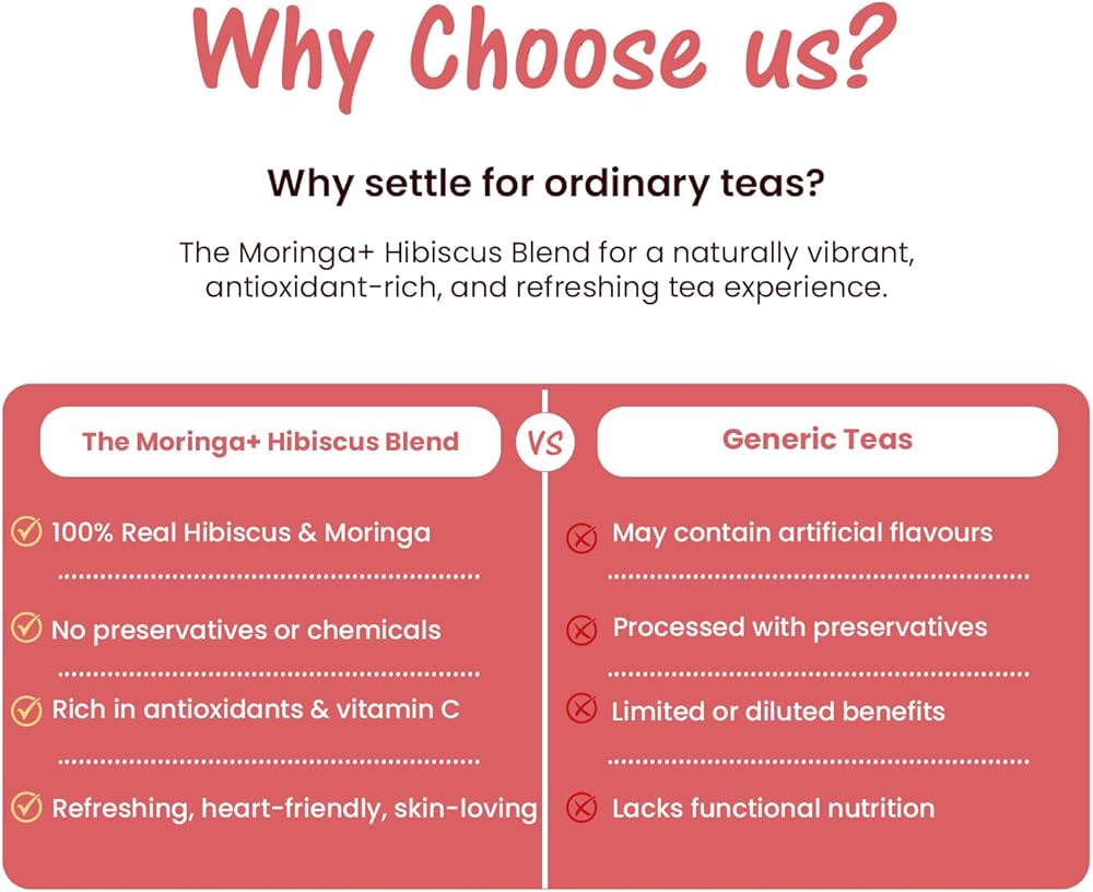 Pure Moringa Leaves Tea Blend with Hibiscus