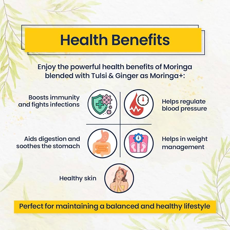 Pure Moringa Leaves Tea Blend with Tulsi & Ginger